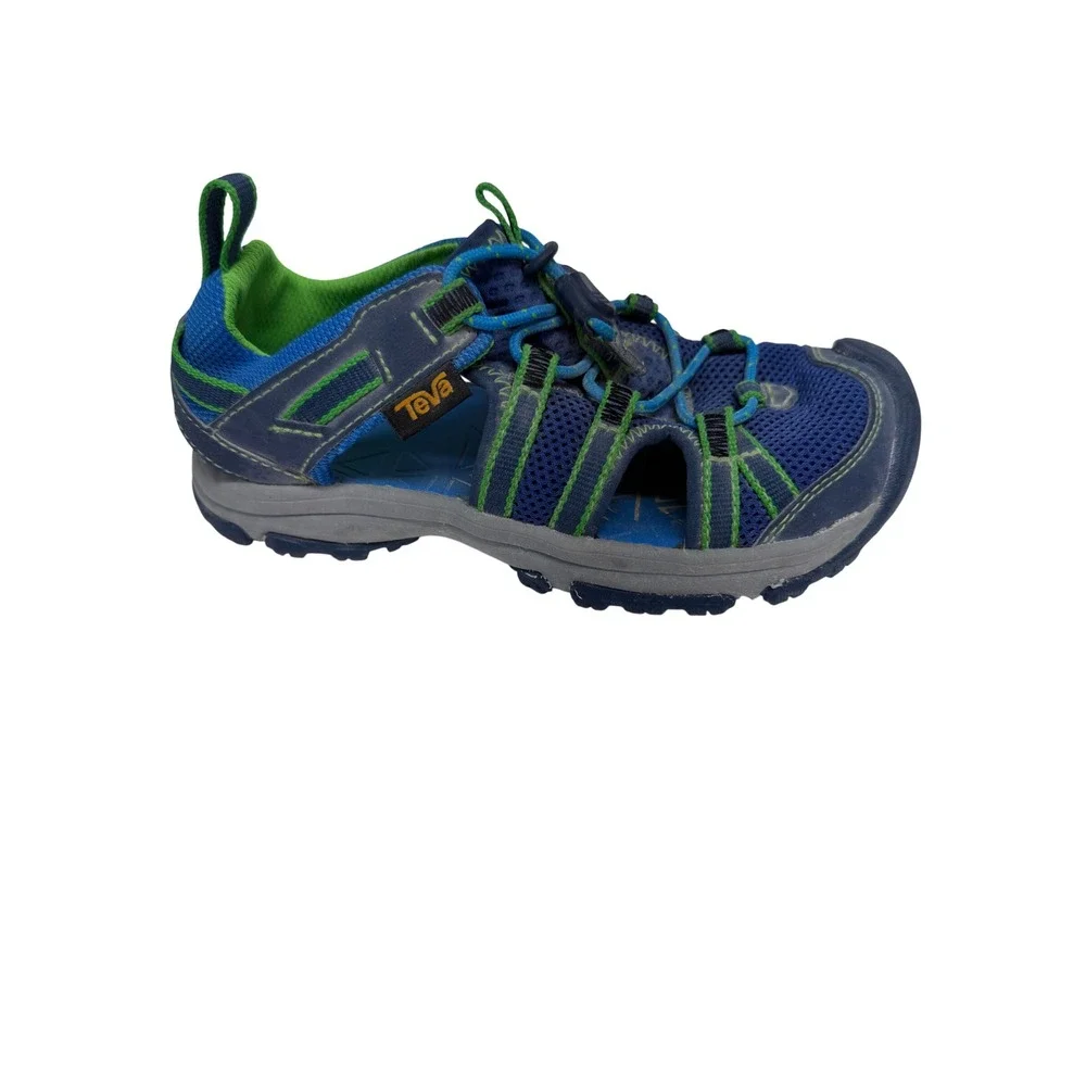 Teva Manatee‎ Sandals Kids Size 12 Blue Green Excellent Closed Toe Water Shoes